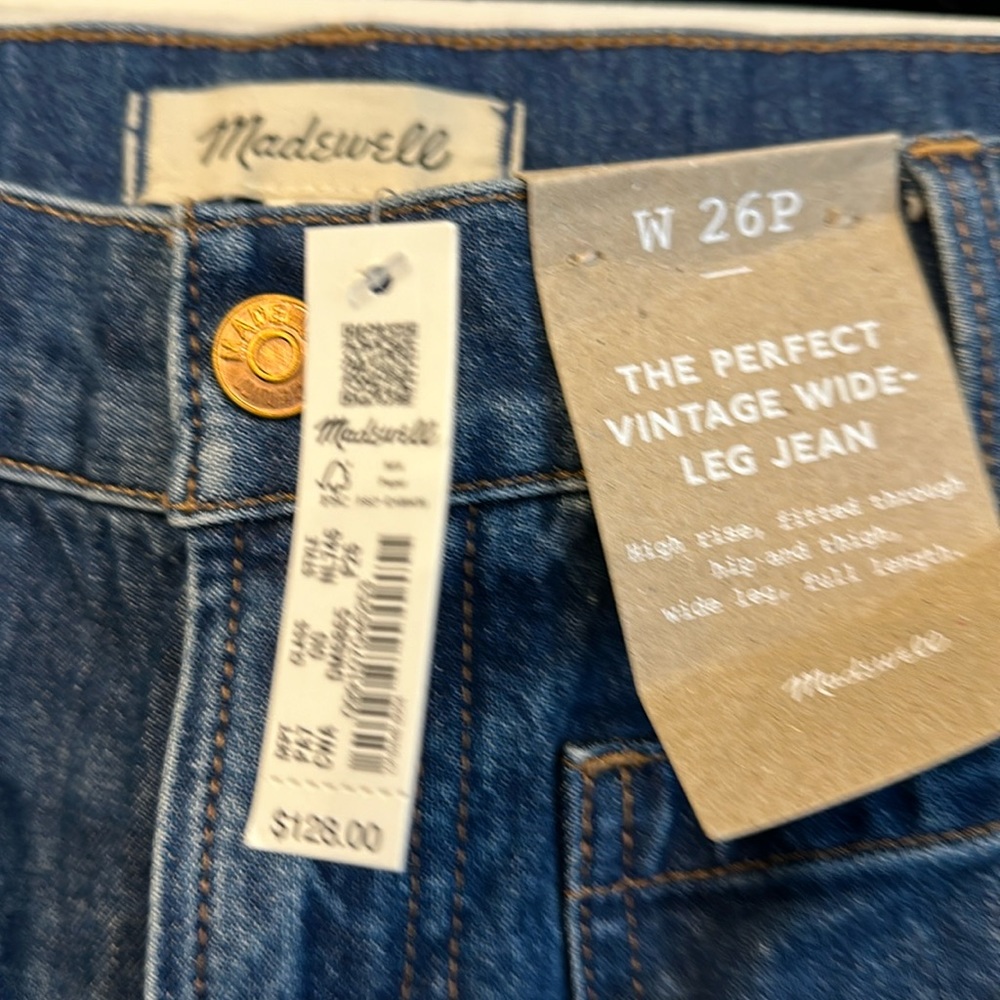 Madewell Perfect Vintage Wide Leg Jeans 26p